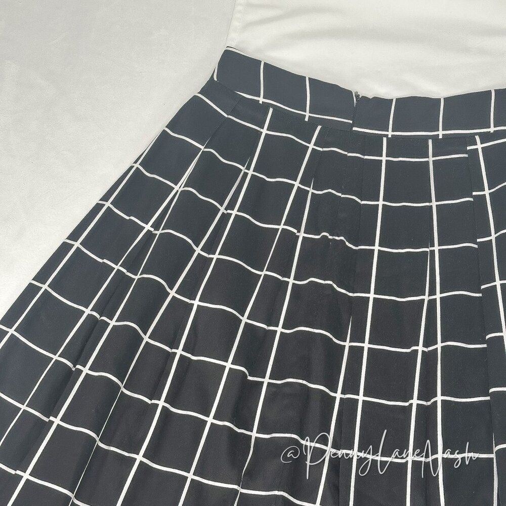 NWT Blue Rain Embellished Windowpane Skirt Size Small Black - Picture 6 of 13